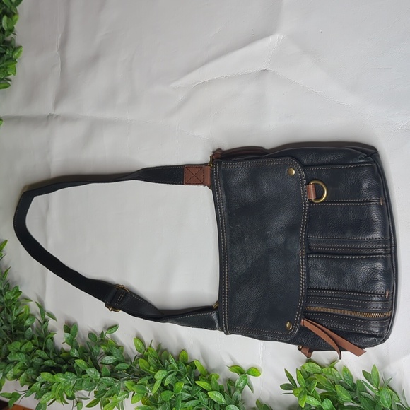 Fossil Morgan soft pebble leather crossbody bag black - Picture 1 of 16
